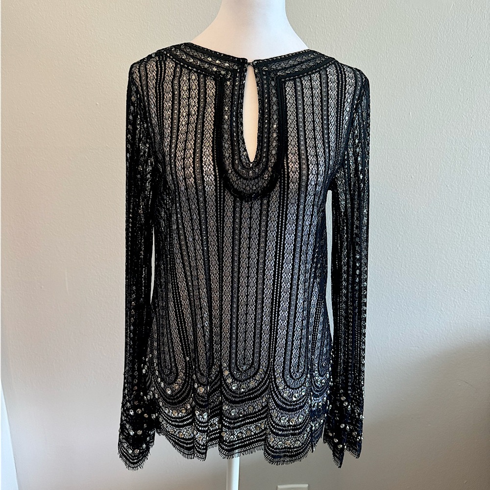 Michael Kors Black Lace top XS